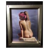 This large framed artwork of a nude is entitled