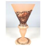 Very large Italian satin glass with hand,