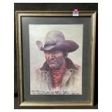 This framed vintage western art print is titled