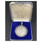 Maria Theresia .833 Silver Coin On Silver Pendant