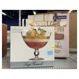 Punch set service for 8 in box and Luigi Bormioli