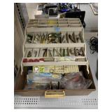 Fishing tackle box piano 3-tray fold out full