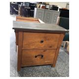 Vtg Country Side Table/Nightstand with 2 Drawers