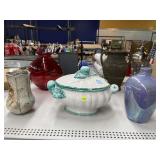 5 vases various material and sizing. Tallest