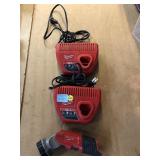 Milwaukee M12 chargers and light