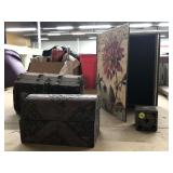 Home decor w/wood chests, hellraiser cube and