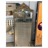 Vintage style ornate gold mirror with arched