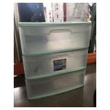 Sterilite 3-Drawer plastic cabinet, approx 24in
