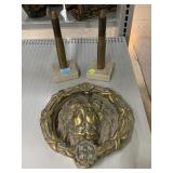 Vintage mid-century solid cast brass door knocker