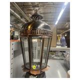 Decorative metal candle lantern copper tone
