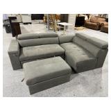 Abbyson Living Small Sectional Sofa MicoSuede