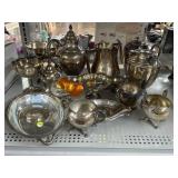 Assortment of vintage silver-plated tea and