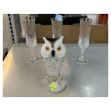 Vintage Marano style hand blown art glass owl