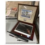 Two pictures frames lunar eclipse, duck print