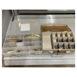 Tackle boxes with contents weights and vintage