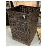 Brown resin wicker tapered utility basket