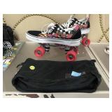 Custom Vans Roller Skates Size 7.5 and Husky Bag