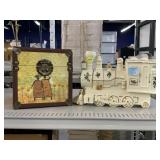 Porcelain Christmas train and storage box