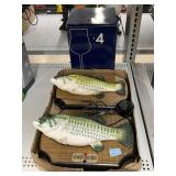 2 Animated big mouth billy bass wall art and wine