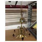 Metal 6-Arm chandelier, approx 17in diameter