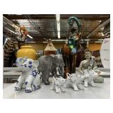 Collection several decorative fens shui elephants