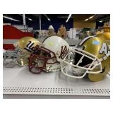 Football helmets UCLA, Alabama A&M bulldogs and