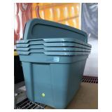 4-18Gal Plastic matching bins with lids
