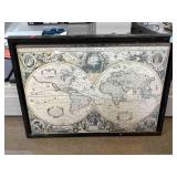 Framed Geographica Wall Art. Approx 24 x 18