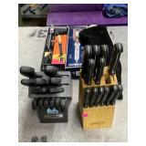 2 Knife Block Sets & Hair Irons