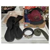 Assorted Hats, Belts & More