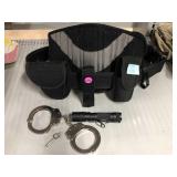 Tactical Belt, Handcuffs, Flashlight & More