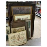 Large Collection of Vintage Framed Wall Art.