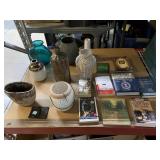 Assorted Vases & Books. Various Sizes