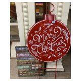 Merry Christmas Outdoor Decor & Wooden Sign.