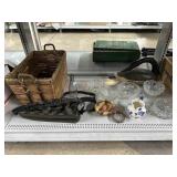 Assorted Home Decor. Basket, Dishes & More