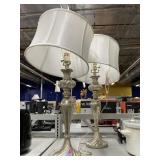 Silver Glass Decorative Table Lamps.