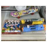 Water Gun Set, Guesstures Game, and Barbie