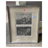 Framed Engraved Photo Of Ancient Stone Quarries