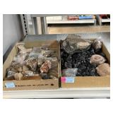 Diverse collection of raw rocks minerals and