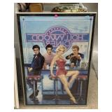 Framed Hollywood Diner Wall Hanging Decor. Approx