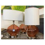 3 Table Lamps W/Glass Base