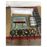 Assorted Home Decor. Wall Hanging Mirror W/Hooks,