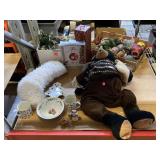 Christmas Decor. Stuffed Bear Plush, Stocking, &