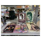 Collection of Elvis Prestly magazines, books, and