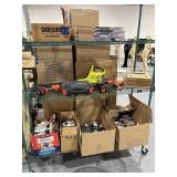 VHS Tapes, Electronics, Tools and more - Rack not