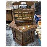 Vtg Wood Side Table with Storage and Magazine