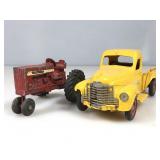 International brand, yellow pick up truck and