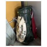 Vtg Leather PGA World Golf HOF Golf Bag