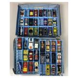 A matchbox cars blue carrying case that will hold