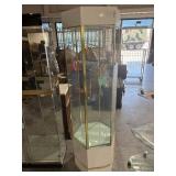 6ft Hexagonal Lighted Display Case with Glass